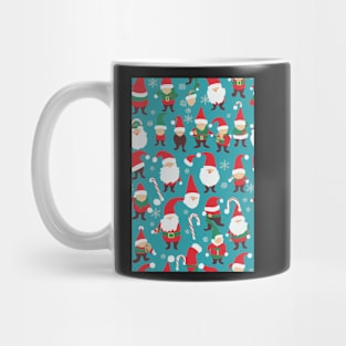 Christmas Seamless Pattern, Santa and Christmas Gnomes #7 Mug